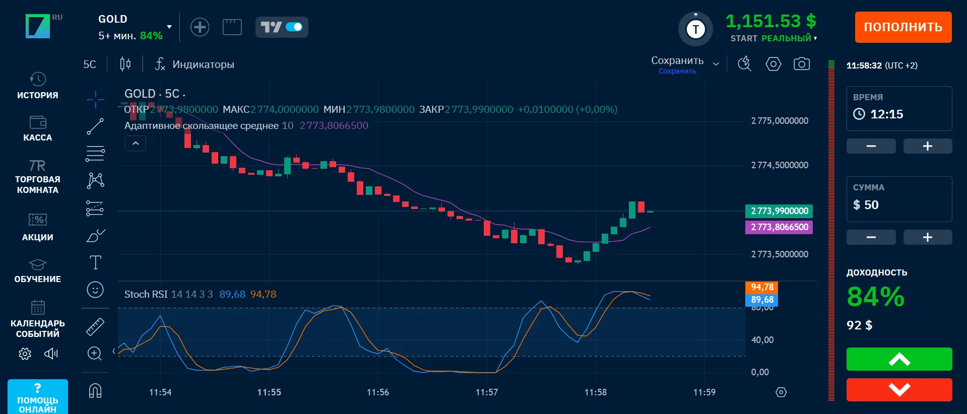 Личный кабинет Бинариум
